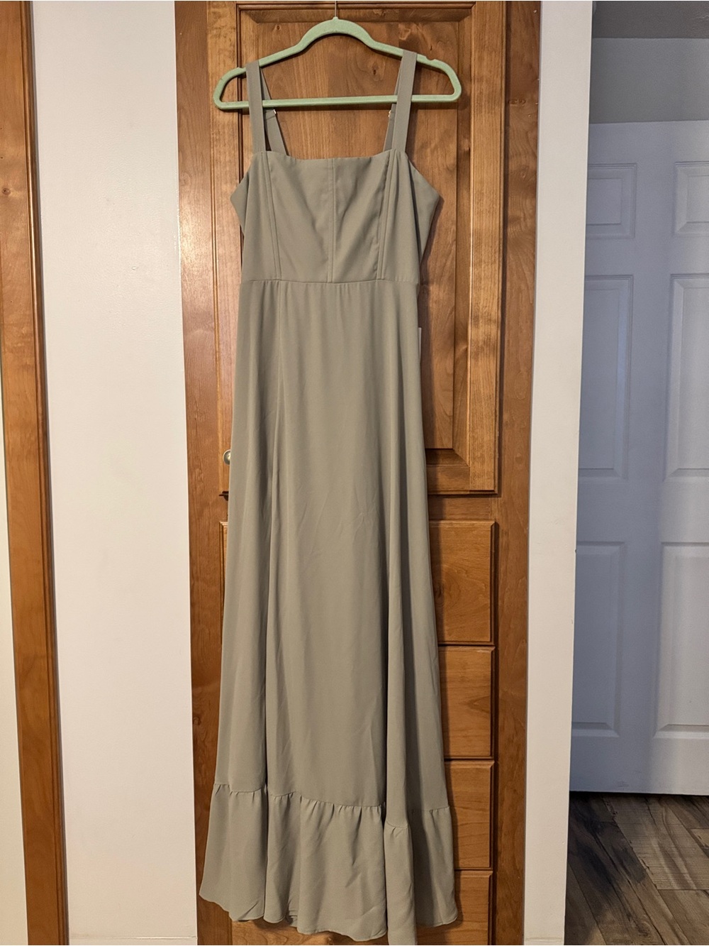 Show Me Your MuMu Sage Green Maxi Dress with Square Neck